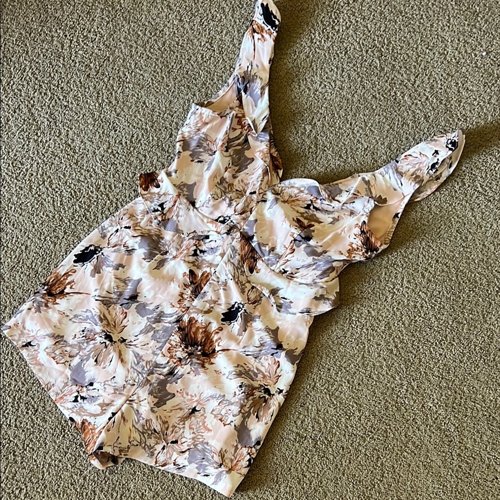 Lulu’s Everybody's Favorite Pink Multi Floral Print Ruffled Romper